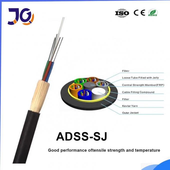 ADSS Outdoor Single Mode Fiber Optic Cable 12 24 48 96 144 192 288 Core