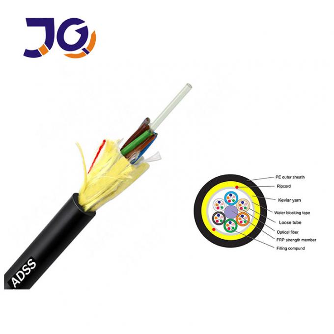 Self-Supporting ADSS Fiber Optic Cable 24 48 Core Fiber Cable For Overhead 0