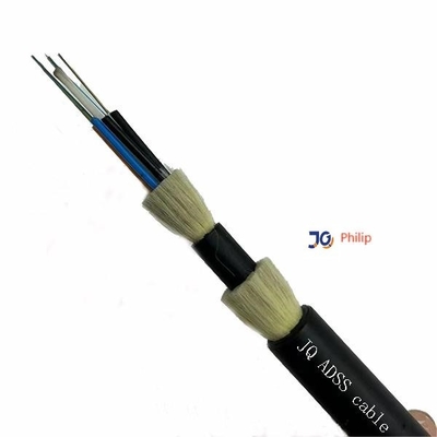 Self Supporting Aerial ADSS Fiber Optic Cable 12 /24/48 Cores Span  100m