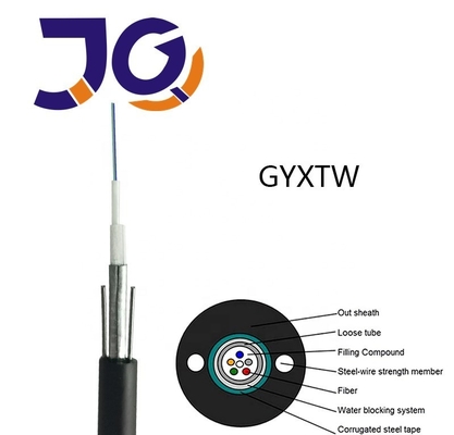 GYXTW Armoured 2 4 6 8 10 12 24 Core Aerial Fiber Optic Cable 1km