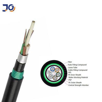 12 16 24 48  Core Fiber Optic Cable GYTA53 Direct Burial Double Sheath And Armored Outdoor Optical Fiber Cable