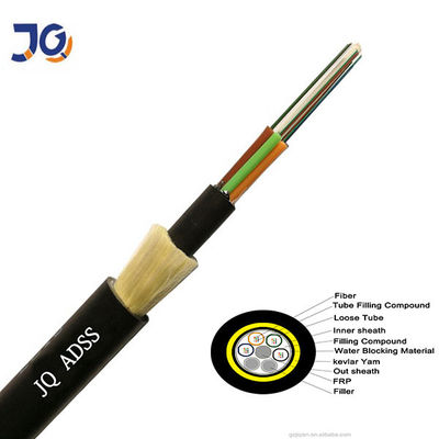 Span 100/200/400m ADSS 12/24/48/96 Cores G652D Outdoor Antenna Self Support ADSS Fiber Optic Cable