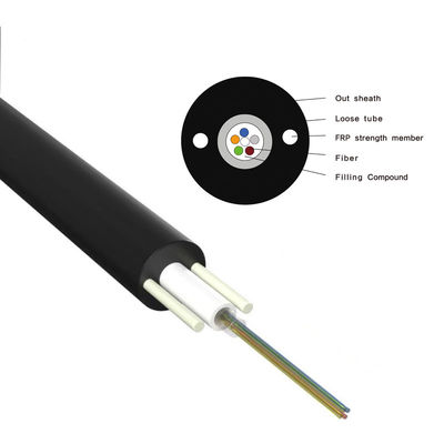 IP68 Outdoor Aerial Customised GYFXTY Metal Free FRP Strengthen 8mm Comlink 6 Core Fiber Optic Cable 1km