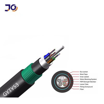 GYFTY53 Direct Burial Span 100m 12 60 72 144 Cores Armored 12mm 18mm 24mm Fiber Optic Cable