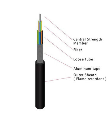 Outdoor G652D GYTZA Single Mode 4c 12c 36c 72c 96c Flame Retardant Optical Fiber Cable