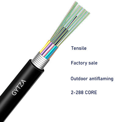 Outdoor Armored Fiber Optic Cable GYTZA Flame Resistance Jacket LSZH Outer Sheath Cable