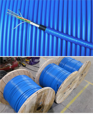 MGXSTV Flame Retardant Armored Fibre Cable LSZH Blue Color G652D 6 12 24 48 Core Mine Fiber Optic Cable