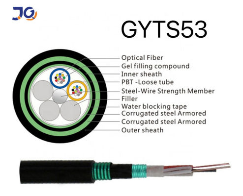 24 36 48 96 Core Underground Direct Burial Optical Fiber Cable GYTS53