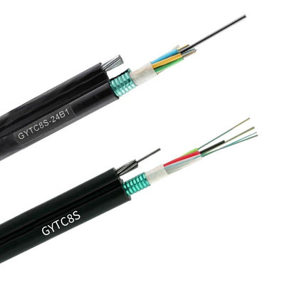 Jiqian overhead outdoor 48 core fig 8 fiber optical cable Self Supporting Armored figure 8 fiber optic cable GYTC8S