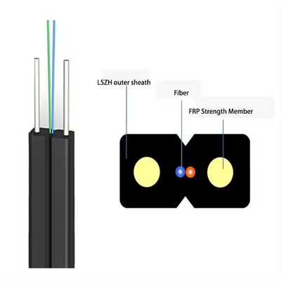 2 cores 4 cores FTTH fiber optic cable flat cable GJXH/GJXFH with steel wire or FRP