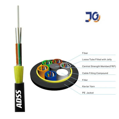 24 Core Outdoor Aerial Self-supporting All dielectric Fiber Optical Cable ADSS