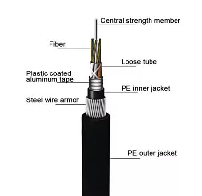 Outdoor Optical Fiber Cable GYTA33 Underwater Underwater Stranded Armoured Loose Tube Fiber Optic Cable