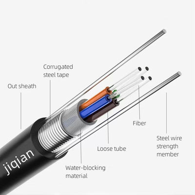 2 4 6 8 16 24 Core Aerial Armoured Fiber Optic Cable Gyxtw Gyxtw53 Uni Tube Single Mode Communication Cable