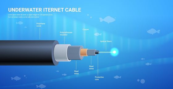 Outdoor Fiber Cable Underwater GYTA33 Armored Seel Wire Fibre Optic Cable 12 24 48 96 144 Core Direct Buried Optical Fib