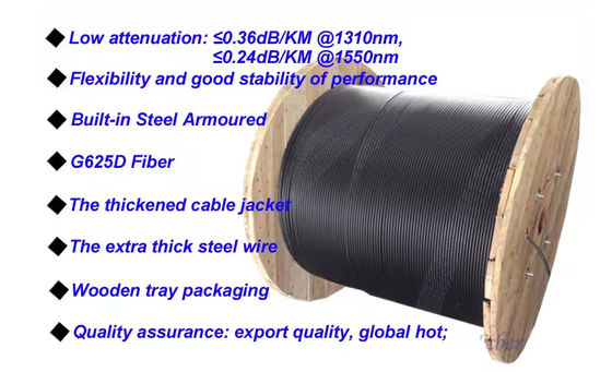 Uni-tube Steel Tape Fiber Optic Cable GYXTW 24 Core Single Mode Communication Cables