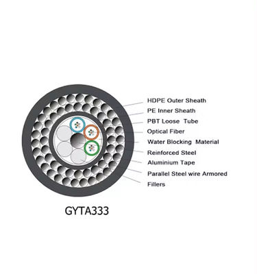 Submersible Cable 24 32 36 48 72 96 144 Cores G652D SM Underwater Submarine Optical Cable GYTA33