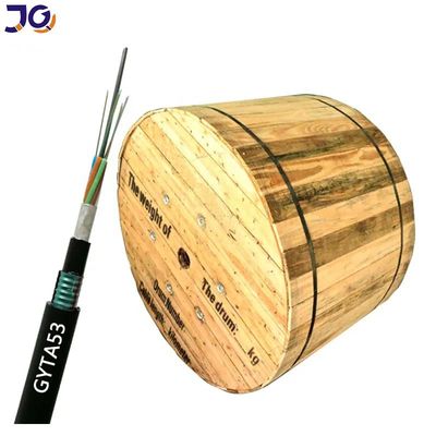 12 16 24 48  Core Fiber Optic Cable GYTA53 Direct Burial Double Sheath And Armored Outdoor Optical Fiber Cable