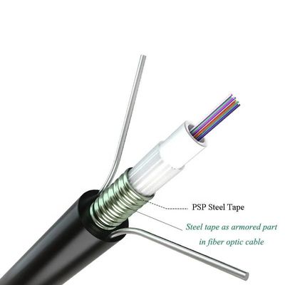 Aerial Fiber Optic Cable GYXTW 4-24 Core Single Mode G652D 8.0mm Cable OD For Overhead Laying With 1MM Steel Wire Strength