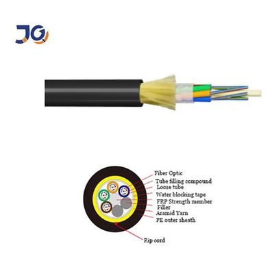 Single Jacket Outdoor Aerial ADSS Fiber Optic Cable 24 48 96 Core Span 100m