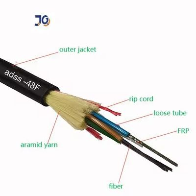 Single Jacket ADSS Outdoor Aerial Fiber Optic Cable 100m Span