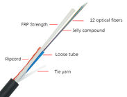 Two FRP Strength Single Mode ASU Fiber Optic Cable GYFFY 6 Cores