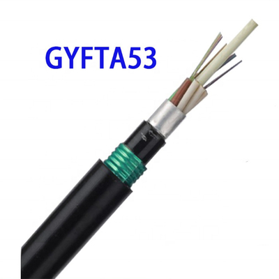 Single Mode G652D 24 48 Core Optical Direct Burial Fiber Optic Cable GYTA53