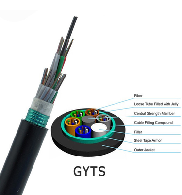 12 24 48 Core Armoured Underground GYTA G652D Fiber Optical Cable Outdoor