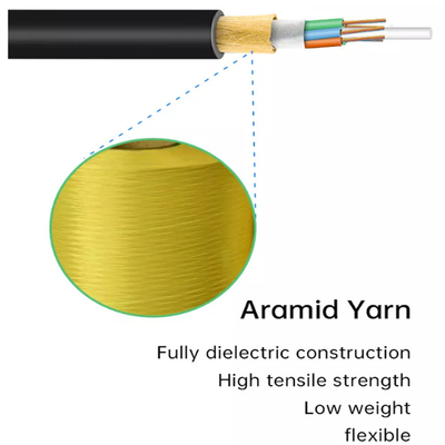 Non - Metallic ADSS 6/12/24/48/96 Core 100/200m Span G652D Fiber Optic Cable ADSS