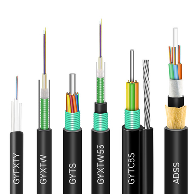 Double Jacket Double Armoring Figure 8 GYFTC8S53 Aerial 6 24 48 96 Core Fiber Optic G652d Cable Per Meter