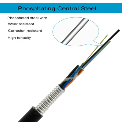 GYFTY Outdoor Aerial 24 48 Core Fiber Optic Cable With FRP Strength Member