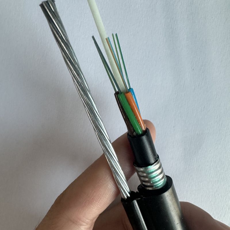 G652D single mode Outdoor Optical Fiber Figure 8 Armored Cable GYFTC8A Stranded Steel Wire Strengthen