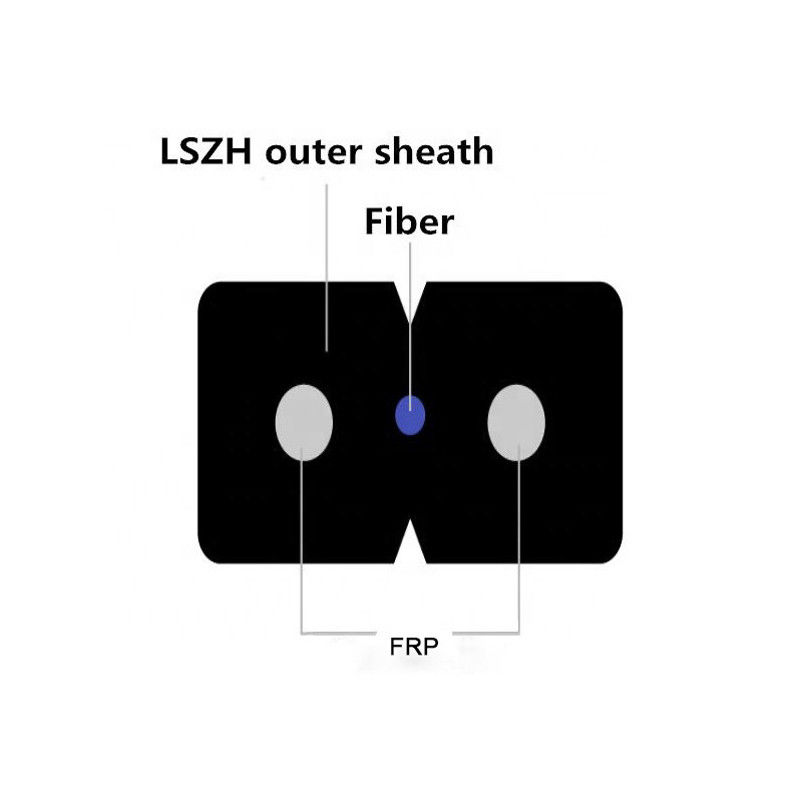 FTTH Drop Cable 1 Core G657A1 LSZH Indoor Drop Cable GJXFH-1B6