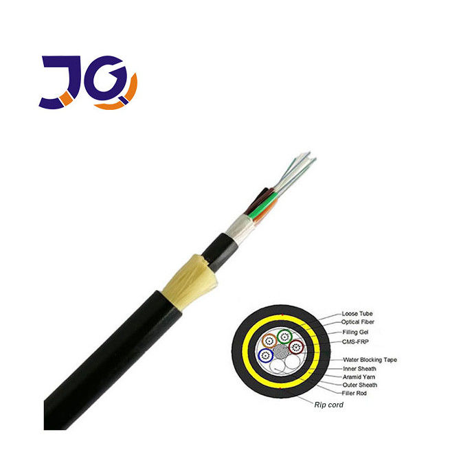 Outdoor Aerial Double Jacket ADSS Fiber Optic Cable 24 96 Core HDPE Non Metal