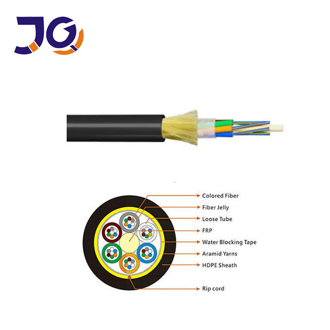 Single Jacket Outdoor Aerial ADSS Fiber Optic Cable 24 48 96 Core Span 100m