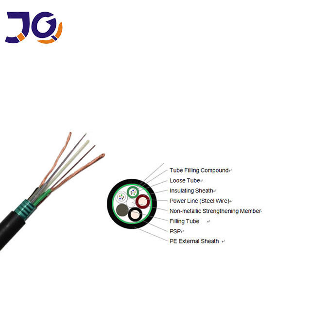 2*1.5mm Copper Wires 12 24 36 Cores Hybrid Fiber Cable