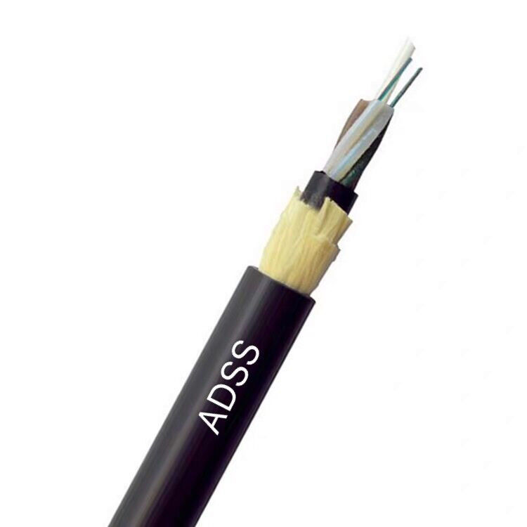 Self Supporting Aerial ADSS Fiber Optic Cable 12 Core 24 Core Span 100m