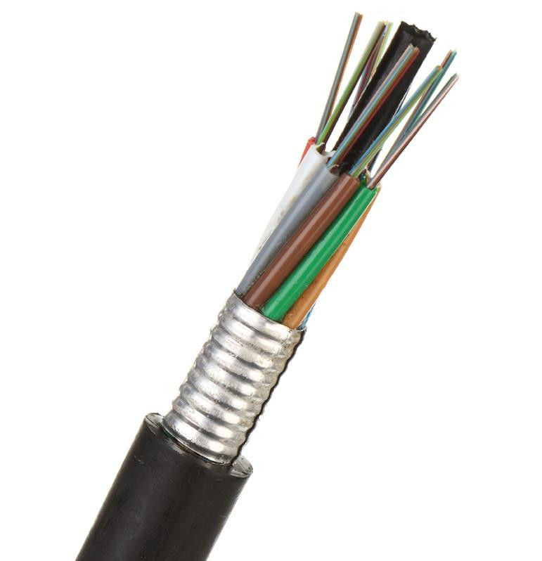 Underground G652D Single Mode Armoured 24 Core G652d  Outdoor Fiber Optic Cable