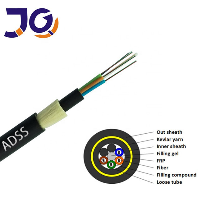 24 Core G652D ADSS Fiber Optic Cable Aerial 12 48 96 144 Core Communication Cable