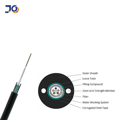 2 / 4 / 6 / 8 / 12 / 16 / 24 Core Fiber Optic Outdoor GYXTW Armor Corrugated Fiber Optic Cable