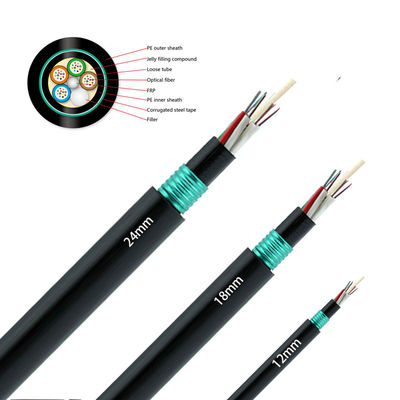 GYFTY53 Double Sheath Armored Outdoor Cable Non-Metallic Strength Member Fiber Optical Cable