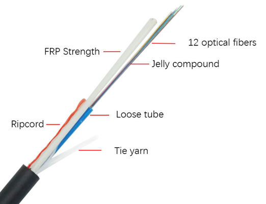 Outdoor Aerial Fiber Optic Cable Span 80m 100m 200m 4 Core 6 8 12 Hilos Fibra Optica G652 Cabo ASU