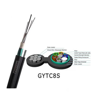 Jiqian Overhead Outdoor 48 Core Fig 8 Fiber Optical Cable Self Supporting Armored Figure 8 Fiber Optic Cable GYTC8S