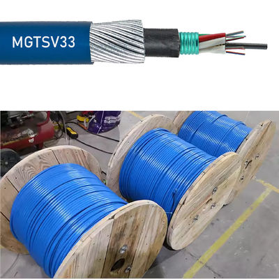 Factory LSZH MGTSV33 Steel Wire Armored Mining Optical Fibre Cable Flame Retardant G652D Blue Optical Cables For mines
