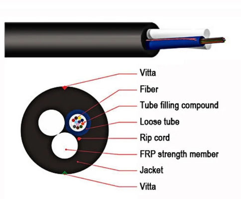 4 8 12 core ASU Fiber Cable Mini Adss Optical Cable Span 80-150M self supporting optical cable