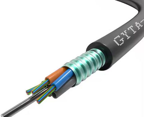 2 4 6 8 24 32 48 Cores Armoured Optical Fiber Cable GYTA Underground Fiber Cable