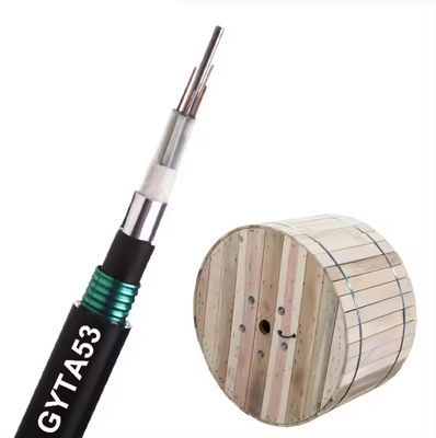 24 Core GYTA53 Double Armored Sheath Outdoor Single Mode Armored Fiber Optic Cable For Direct Burial
