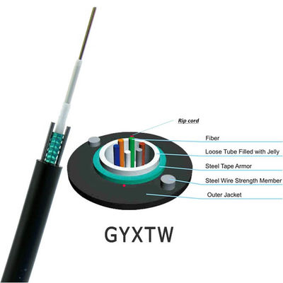 Outdoor GYXTW MM OM3 12 Core Fiber Optic Cable