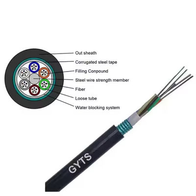 Outdoor Armoured Steel Tape Fiber Optic Cable GYTS GYTA 96 Core Aerial Duct Fiber Optic Cable