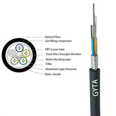 GYTS GYTA 48 Core G652D Single Mode Stranded Loose Tube Armored Fiber Optic Cable