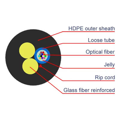 ASU Fiber Optic Cable Asu Span 80m 100m 200m 4 6 8 Core 12 Hilos Fiber Cable G652 Cable